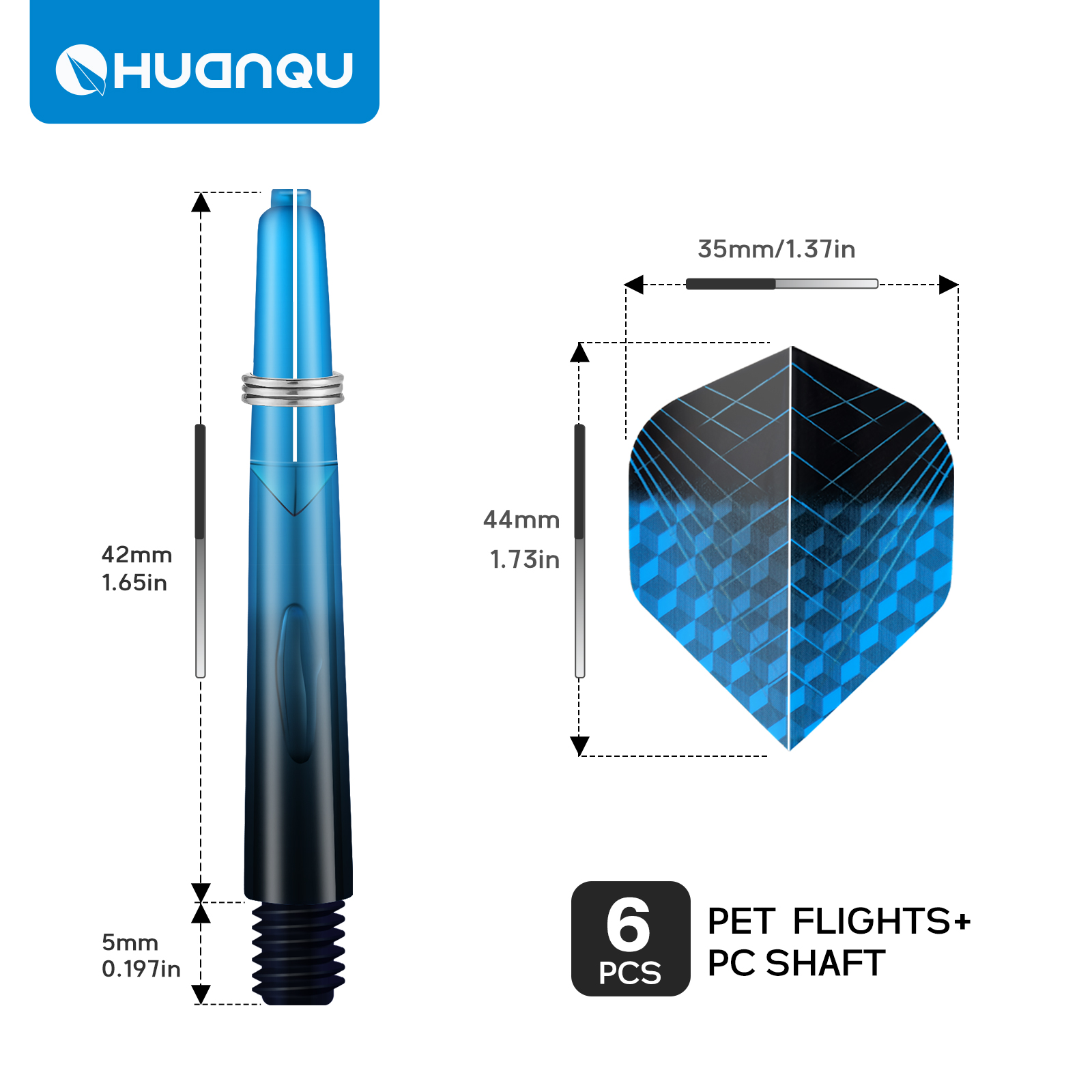 Huanqu 47mm Dart Shafts 6Pcs+  - đánh giá và giá Sports Equipment In Flight